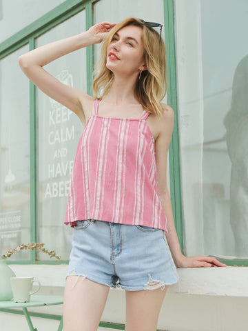 Moss Rose Textured Stripe Tank